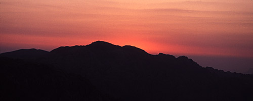 Sunset from top of Mountain, Mount Sinai, South Sinai, Egypt - Click to Zoom