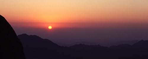 Sunrise from top of Mountain, Mount Sinai, South Sinai, Egypt - Click to Zoom