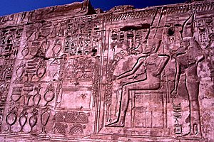 Bas Relief, Medinet Habu, Thebes, Aswan, Egypt - Click to Zoom