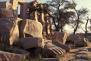 Colossi Feet, Ramesseum, Thebes, Aswan, Egypt - Click to Zoom