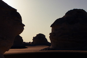 Hitchcock Rock (Left), The White Desert, 6th Oct, Egypt - Click to Zoom