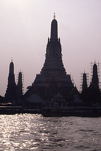 Wat Arun on the Chao Prao River, Bangkok, Thailand - Click to Zoom